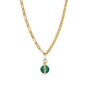 Missoma + Gold Deconstructed Axiom Malachite Chain Necklace