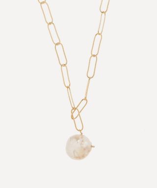 Alighieri + Gold-Plated the Water Bearer Baroque Pearl Pendant Necklace
