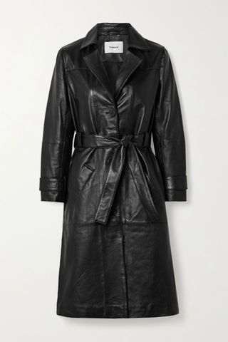 Deadwood + Terra Belted Leather Coat