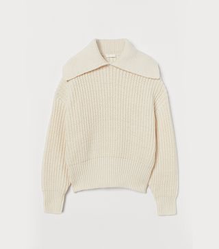 H&M + Collared Rib-Knit Sweater