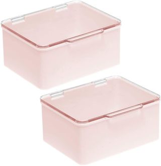 Mdesign + Stackable Bathroom Vanity Countertop Storage Cosmetic Organizer Box