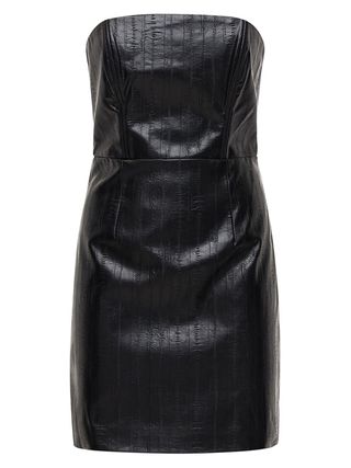 Rotate + Herla Strapless Faux Leather Mini Dress