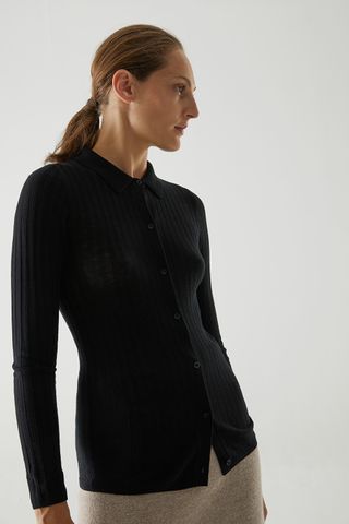 Cos + Merino Wool Transparent Knitted Top