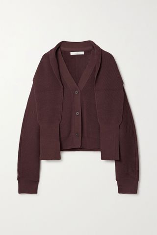 Le 17 Septembre + Convertible Layered Ribbed Cotton Cardigan
