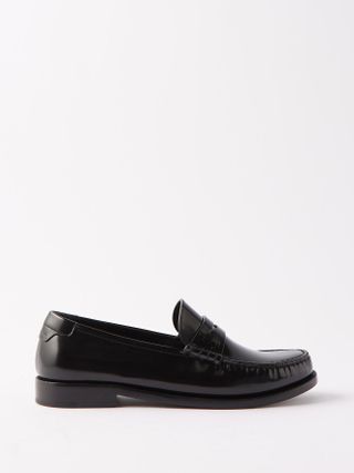 Saint Laurent + Le Loafer Leather Penny Loafers