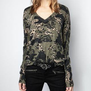Zadig & Voltaire + Brume Print Camou Cachemire Sweater
