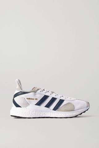 Adidas Originals + + Human Made Tokio Solar Leather-Trimmed Suede and Mesh Sneakers