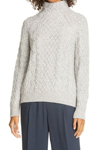 Vince + Cable Mock Neck Merino Wool Blend Sweater