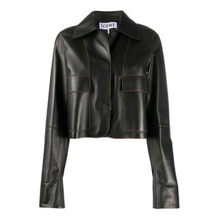 Loewe + Button-Down Leather Jacket