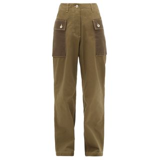 Loewe + Two-Tone Cotton-Twill Trousers