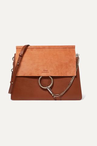 Chloé + Faye Medium Leather and Suede Shoulder Bag