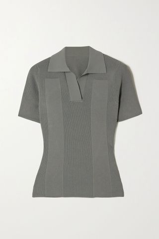 Jacquemus + Open-Back Tie-Detailed Ribbed-Knit Top