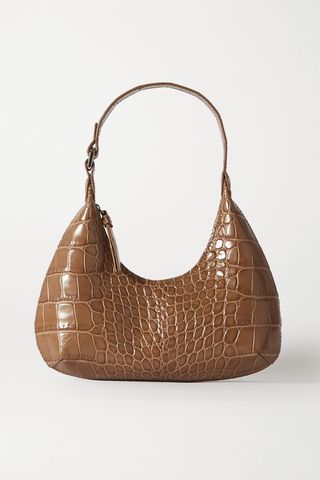 By Far + Amber Baby Croc-Effect Leather Tote