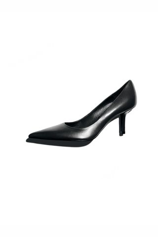 Zara + Minimalist Heeled Leather Shoes