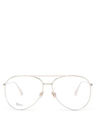 Dior Eyewear + Stellaire017 Aviator Metal Glasses