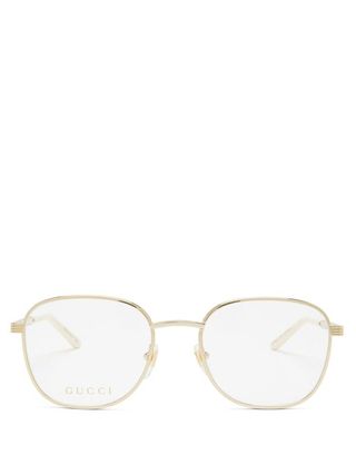 Gucci + Square Metal Glasses