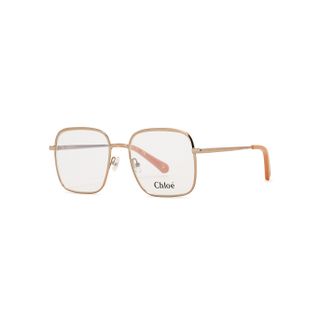 Chloé + Bonnie Rose Gold-Tone Square-Frame Optical Glasses