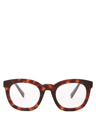Celine Eyewear + Round Tortoiseshell-Effect Acetate Glasses