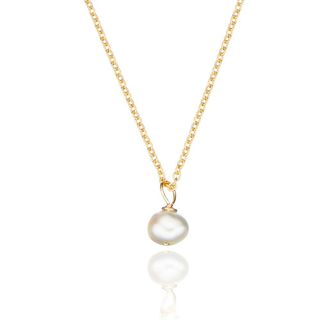 Lily & Roo + Gold Single Pearl Necklace