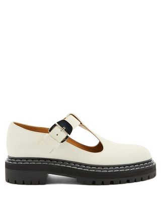 Proenza Schouler + Tread-Sole T-Bar Leather Loafers