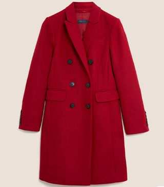 M&S Collection + Waisted Tailored Coat With Wool
