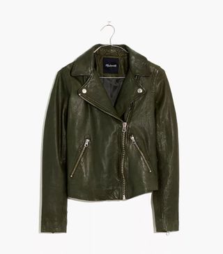 Madewell + Washed Leather Motorcycle Jacket
