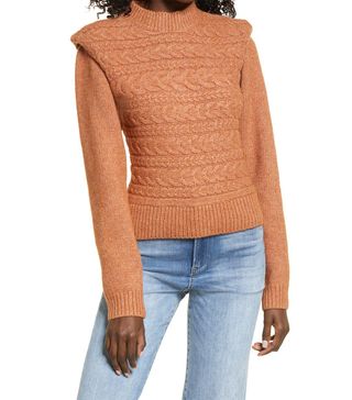 BlankNYC + Horizontal Cable Crewneck Sweater