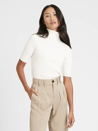 Banana Republic + Fitted Turtleneck Sweater Top