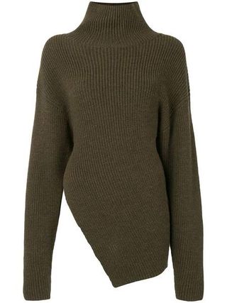 Proenza Schouler + Merino Asymmetrical Turtleneck Sweater