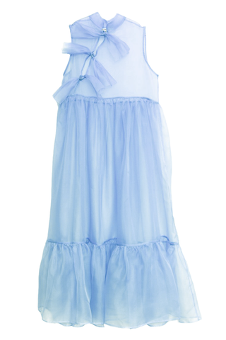 Kamperett + Mae Silk Organza Dress in Cornflower