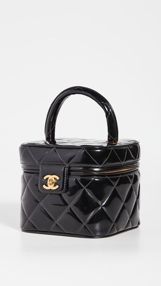 What Goes Around Comes Around + Chanel Black Patent Cc Vanity Bag