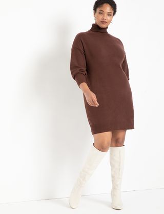 Eloquii + Mini Turtleneck Sweater Dress