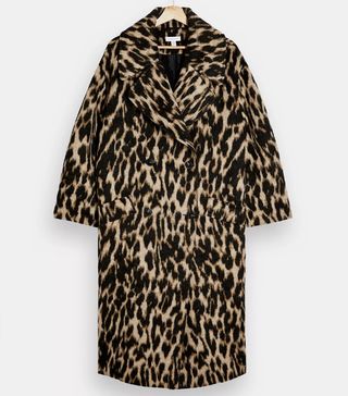 Topshop + Idol Leopard Print Maxi Coat