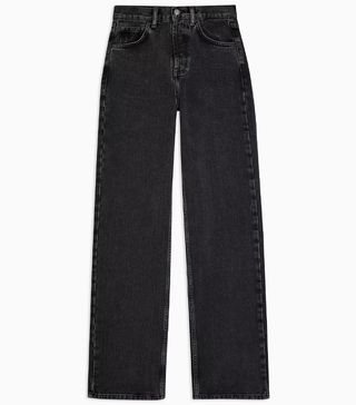 Topshop + Washed Black 90's Straight Jeans