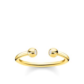 Thomas Sabo + Open 18k Yellow Gold-Plated and 925 Sterling Silver Dots Ring