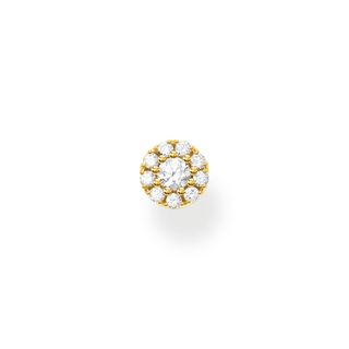 Thomas Sabo + Single Round 18k Yellow Gold-Plated and 925 Sterling Silver Ear Stud