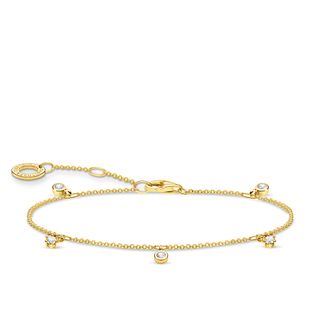 Thomas Sabo + 18k Yellow Gold-Plated and 925 Sterling Silver Bracelet with White Stones