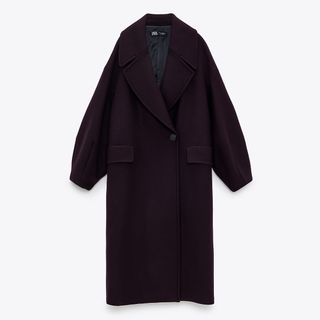 Zara + Wool Blend Oversized Coat