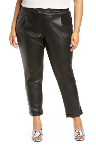 Halogen x Atlantic-Pacific + Faux-Leather Trousers