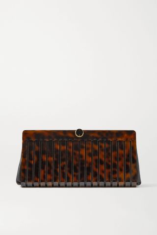 Cult Gaia + Iris Acrylic and Textured-Leather Clutch