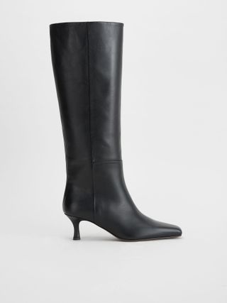 Atp Atelier + Pieve Black Leather Knee High Boots