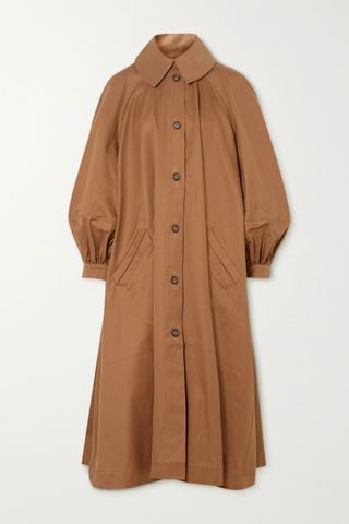 King & Tuckfield + Oversized Cotton-Twill Trench Coat