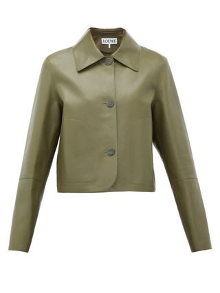 Loewe + Cropped Leather Jacket