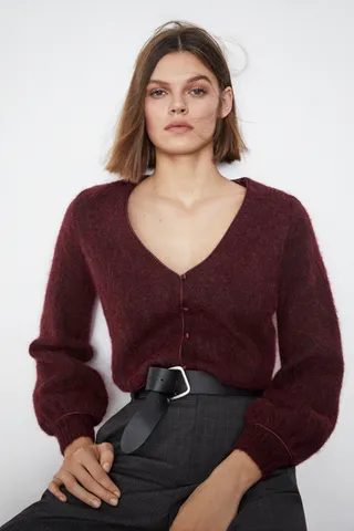 Zara + Cropped Knit Cardigan
