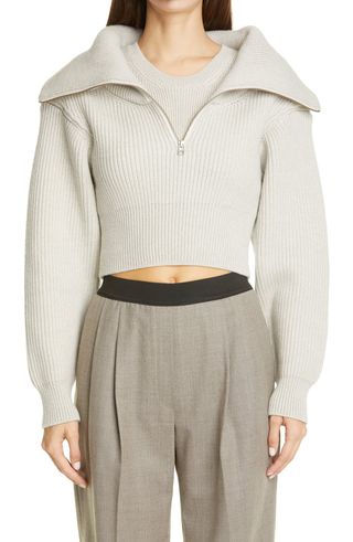 Jacquemus + Risoul Merino Wool Layered Crop Sweater