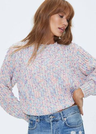 Forever 21 + Distressed Marled Knit Sweater
