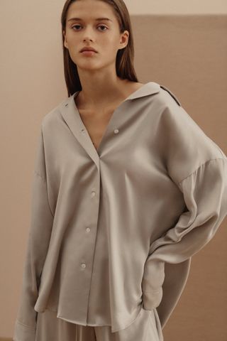 Zara + Silk Pyjama Shirt