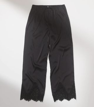 Zara + Satin Trousers With Lace Trim