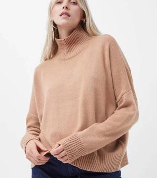 French Connection + Cashmere Blend High Neck Jumper