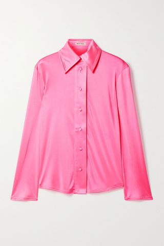 Meryll Rogge + Neon Satin-Jersey Shirt